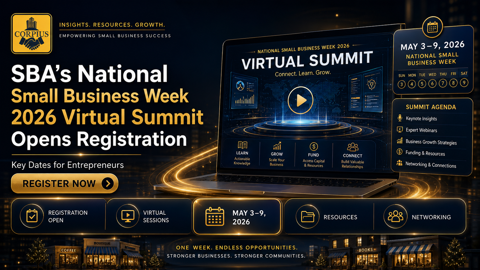 SBA's National Small Business Week 2026 Virtual Summit Opens Registration: Key Dates for Entrepreneurs  | CORPIUS