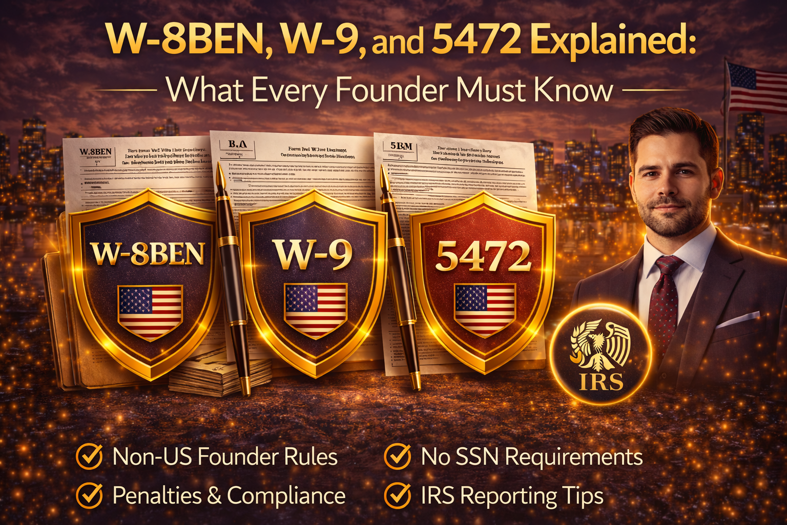 W-8BEN, W-9, and 5472 Explained: What Every Founder Must Know